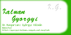 kalman gyorgyi business card